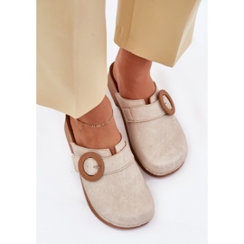 Hausschuhe Frauen Clogs mit Inblu Tf000001 Beige Schnalle