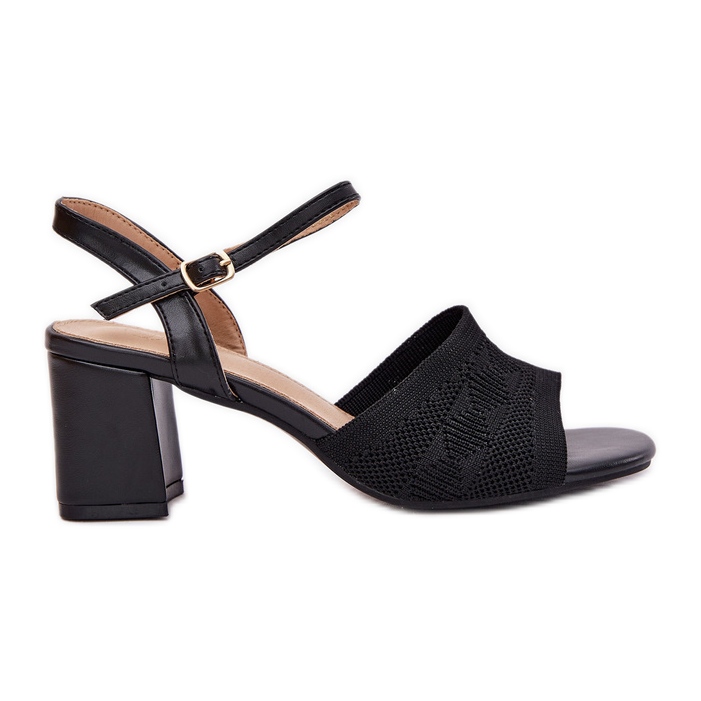 Frauensandalen mit schwarzen Absätzen schwarz