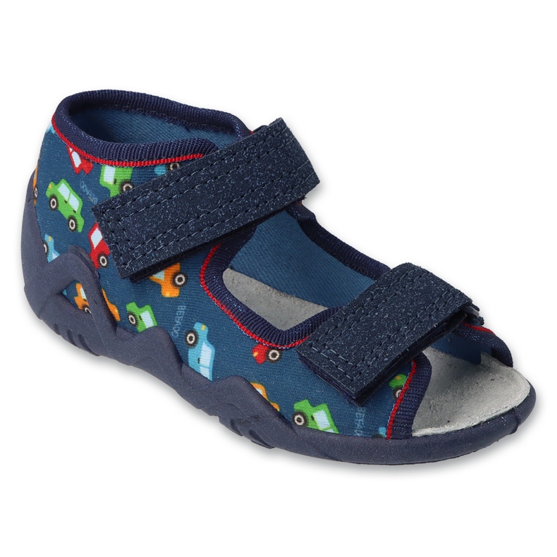 Befado Kinderschuhe 350p056 Ledereinsatz blau