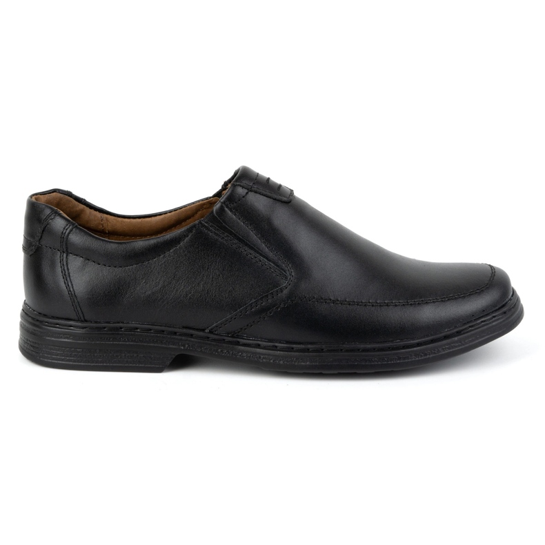 KOMODO Herrenschuhe aus natürlichen Leder-Slip-on 854K Schwarz