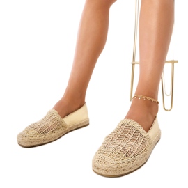 Openwork Espadrilles auf der Plattform golden
