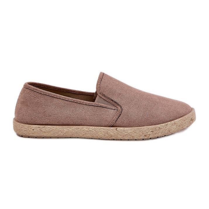 Espadrilles Herren -Turnschuhe mit Öko -Wildleder dunkler Beige
