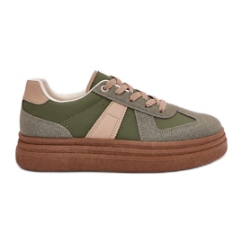 Damen-Plateau-Sneaker, Grün