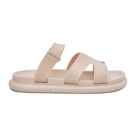 Frauen -Gummi -Hausschuhe mit beige Gürtel