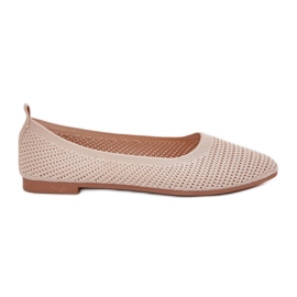 Beige -Mesh Material Ballerinas Beige Ballerinas