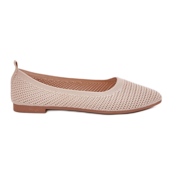 Beige -Mesh Material Ballerinas Beige Ballerinas