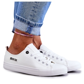 Niedrige Ledersneaker für Damen Big Star KK274010 Weiß