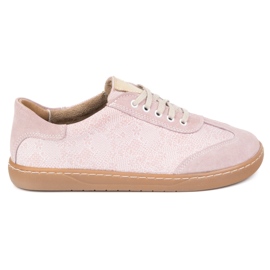 Barfuß Frauen Lederschuhe Olivier Eliza Pink Flowers rosa