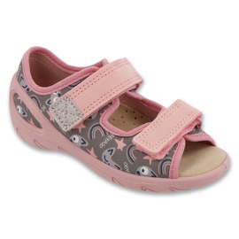 Befado Kinderschuhen PU 063X023 Ledereinsatz rosa