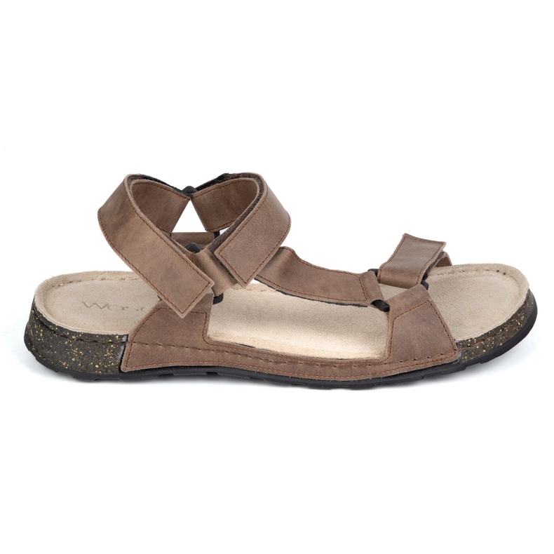 Olivier Herrenleder Sandalen WASAK 0243W Khaki beige
