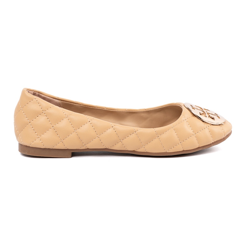Beige Ballerinas aus Öko -Leder
