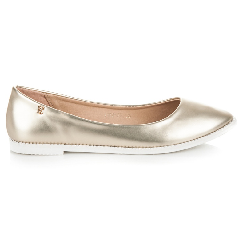 Vices Glänzende Ballerina im Spitz gelb