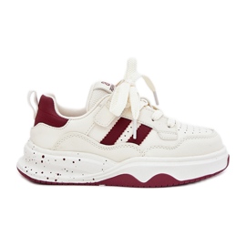 Boto Kinder -Turnschuhe auf der beige und beige Plattform Grellio