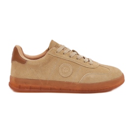 Frauen Wildleder-Sneaker Big Star RR274849 Hi-polish Beige System