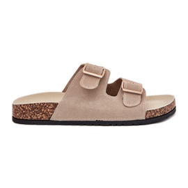 Boto Damenschuhe mit goldenen Klemmen und Nähen beige Luner