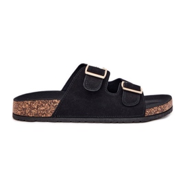 Boto Frauenflip -Flops mit goldenen Klemmen und schwarzen Luner -Nähten