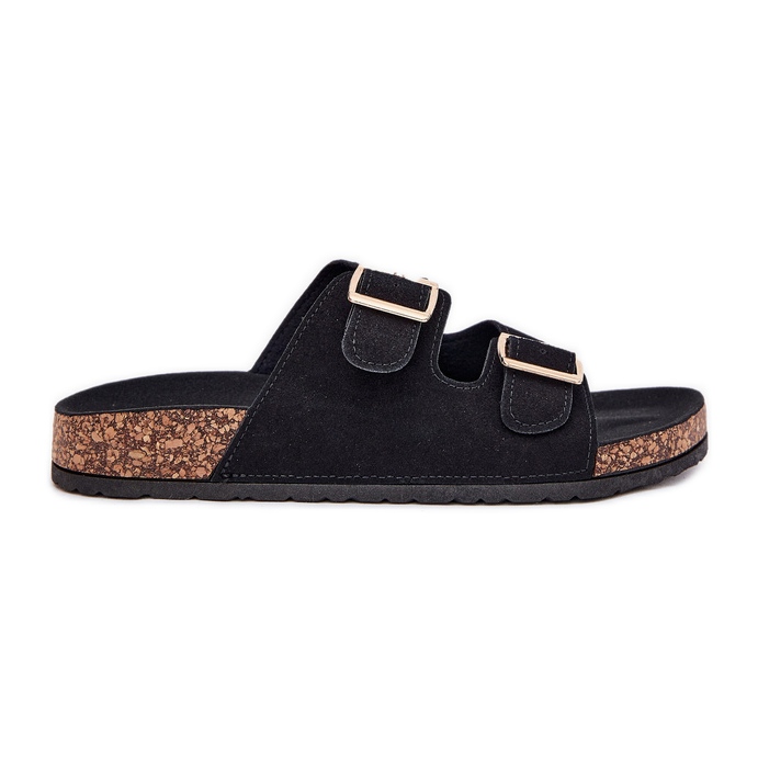 Boto Frauenflip -Flops mit goldenen Klemmen und schwarzen Luner -Nähten