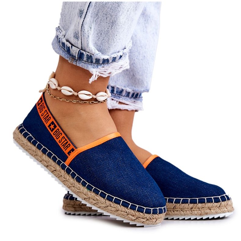Material Espadrilles Fraueneinfügung Big Star JJ27487 Marine Blau