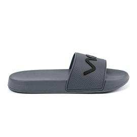 Shelvt Graue Flip Flops mit der Inschrift