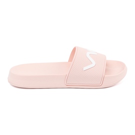 Shelvt Pink Flip -Flops mit der Inschrift rosa