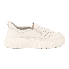 Sergio Leone Lederschuhe auf der beige Plattform