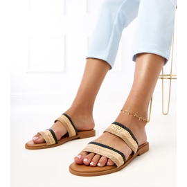 Pantoffeln für schwarze Frauen mit geflochtenen Rios -Streifen