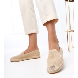 Beige Espadrilles auf der Luna -Plattform