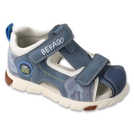 Befado Kindersandalen 170p106 Ledereinsatz blau
