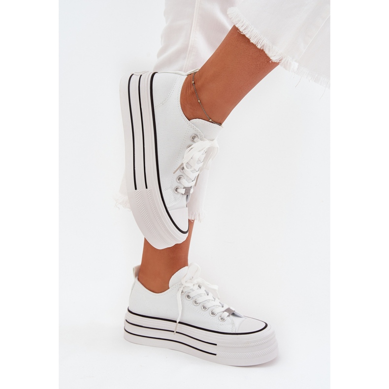 Boto Frauen -Sneaker auf der massiven Plattform White Marinae weiß