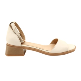 Damen -Leder -High Heels 44294 Beige