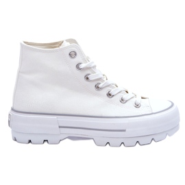 Frauen -Sneaker auf der Big Star LL274156 White Plattform weiß