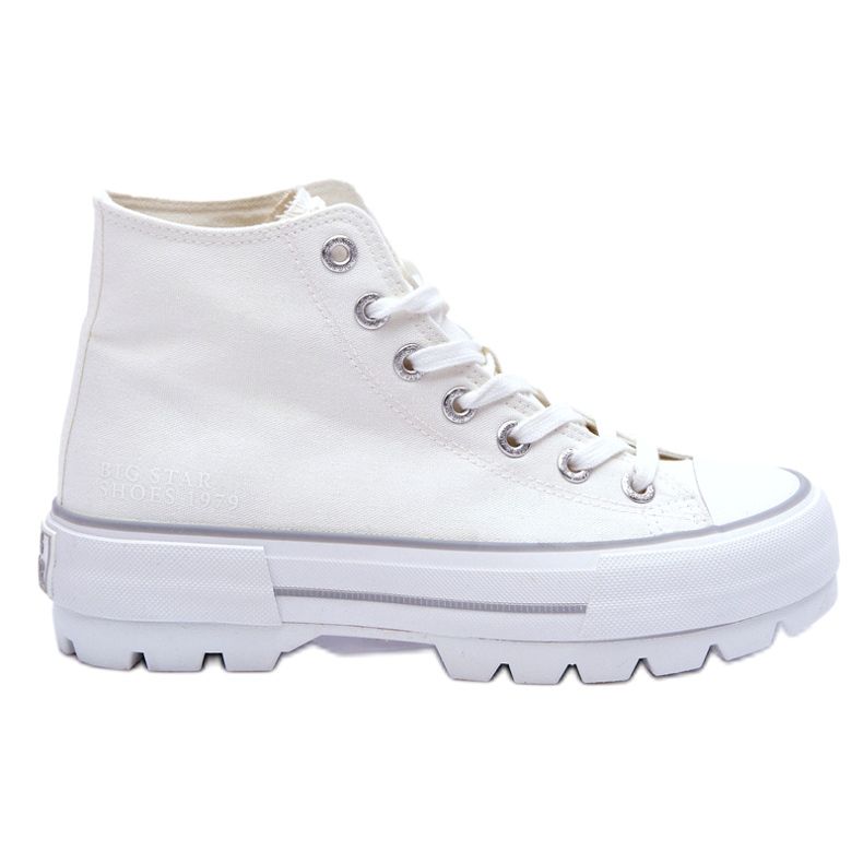 Frauen -Sneaker auf der Big Star LL274156 White Plattform weiß