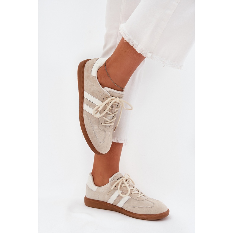 Boto Low Leder -Frauen -Sneaker Beige Ismina