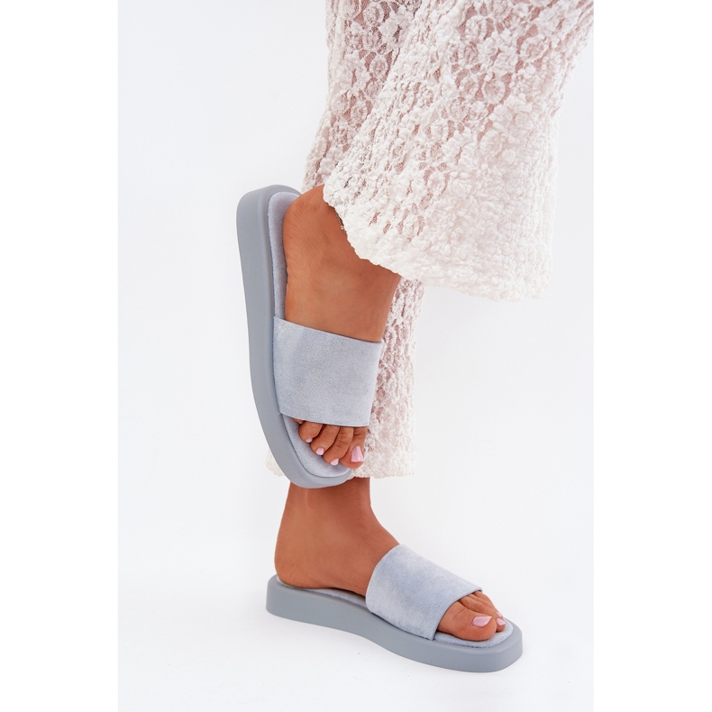 Boto Frauenschuhe auf der Plattform mit Eco Suede Hellblau Jorina auf der Plattform