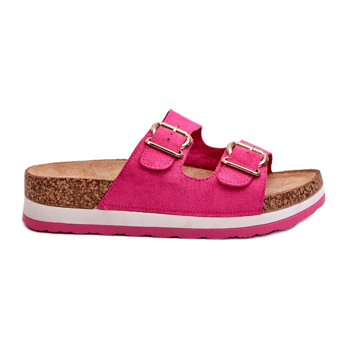 Evento Die Flip-Flops für Frauen auf der Plattform mit Eco-Fleischschnallen Fuchsia rosa