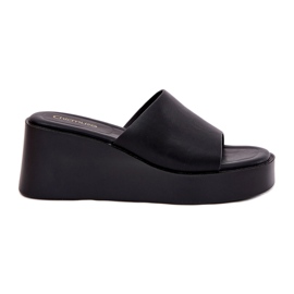 Damenflip Flops auf Anchoic Wedge Schwarz