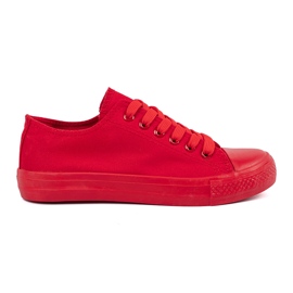 Shelvt Rote Damen-Sneaker