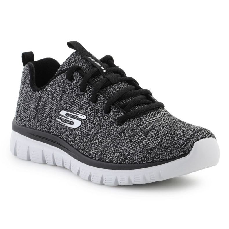 Skechers Schuhe anmutig verdrehtes Glück M 12614-BKW schwarz