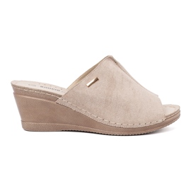 Goodin Beige Damen-Plateau-Flip-Flops