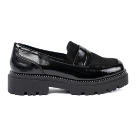 Goodin Lackierte Slipper mit Bolzen schwarz