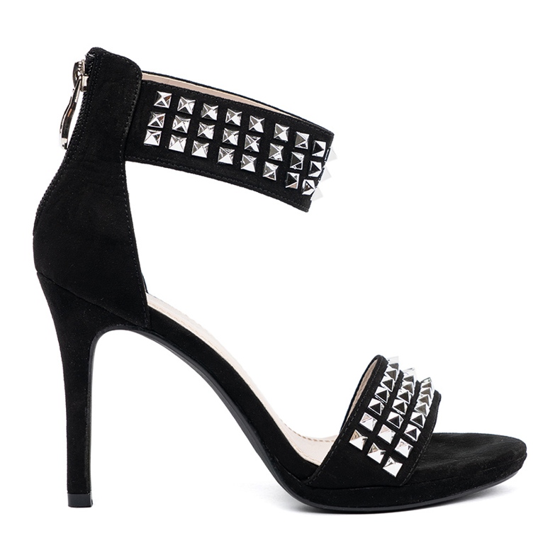 Shelvt Sandalen an einem schwarzen Stift mit Zirkonen