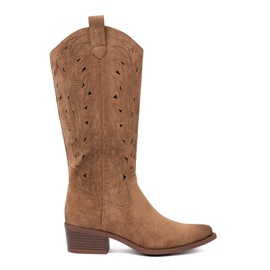 Seastar Openwork -Stiefel vor dem Knie braun