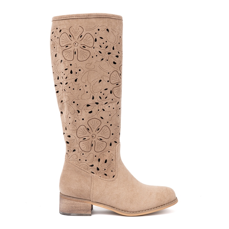 Seastar Wildleder -Beige -Stiefel am Knie