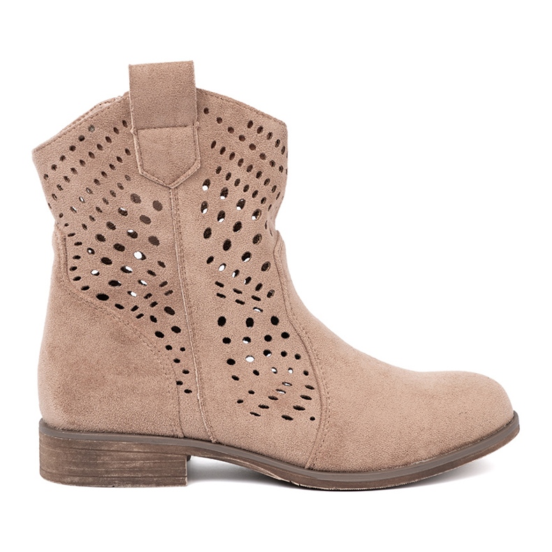 Seastar Beige Openwork -Stiefel im Cowboy -Stil