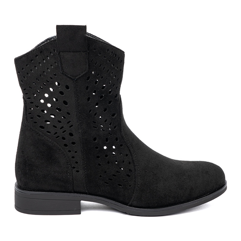 Seastar Schwarze Openwork -Stiefel im Cowboy -Stil