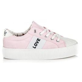 Kylie Love &amp; Peace-Plateau-Turnschuhe rosa