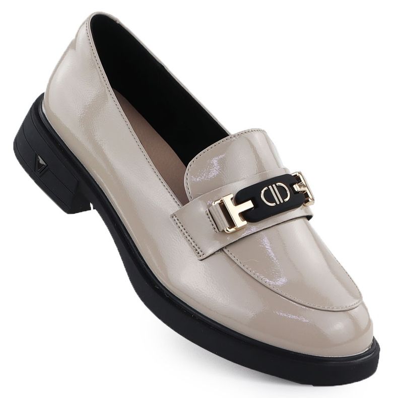 Damen Lederschuhe lackiert Beige Vinceza 39957