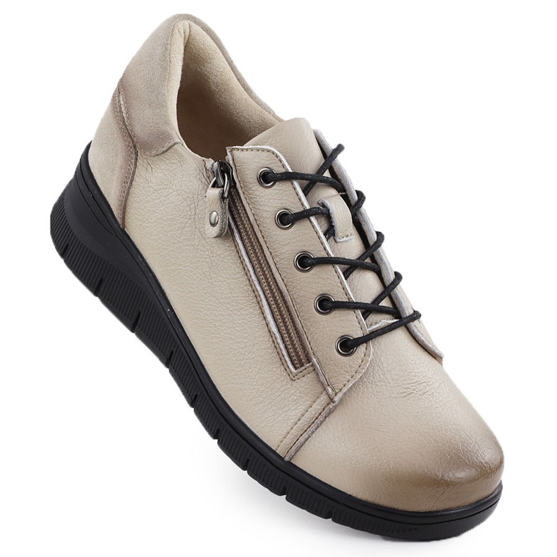 Frauen Lederschuhe für Beige Vinceza 39964