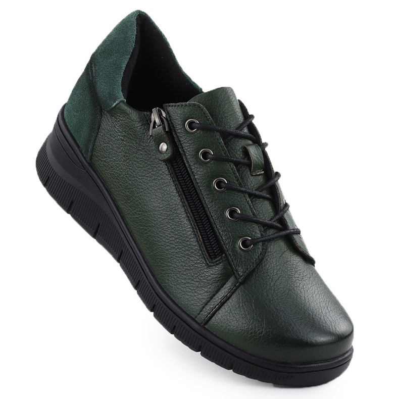 Damen -Lederschuhe für grüne Vinceza 39964 Keile