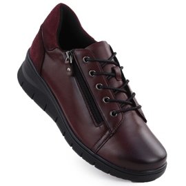 Damen -Lederschuhe für Vinceza 39964 Burgund rot